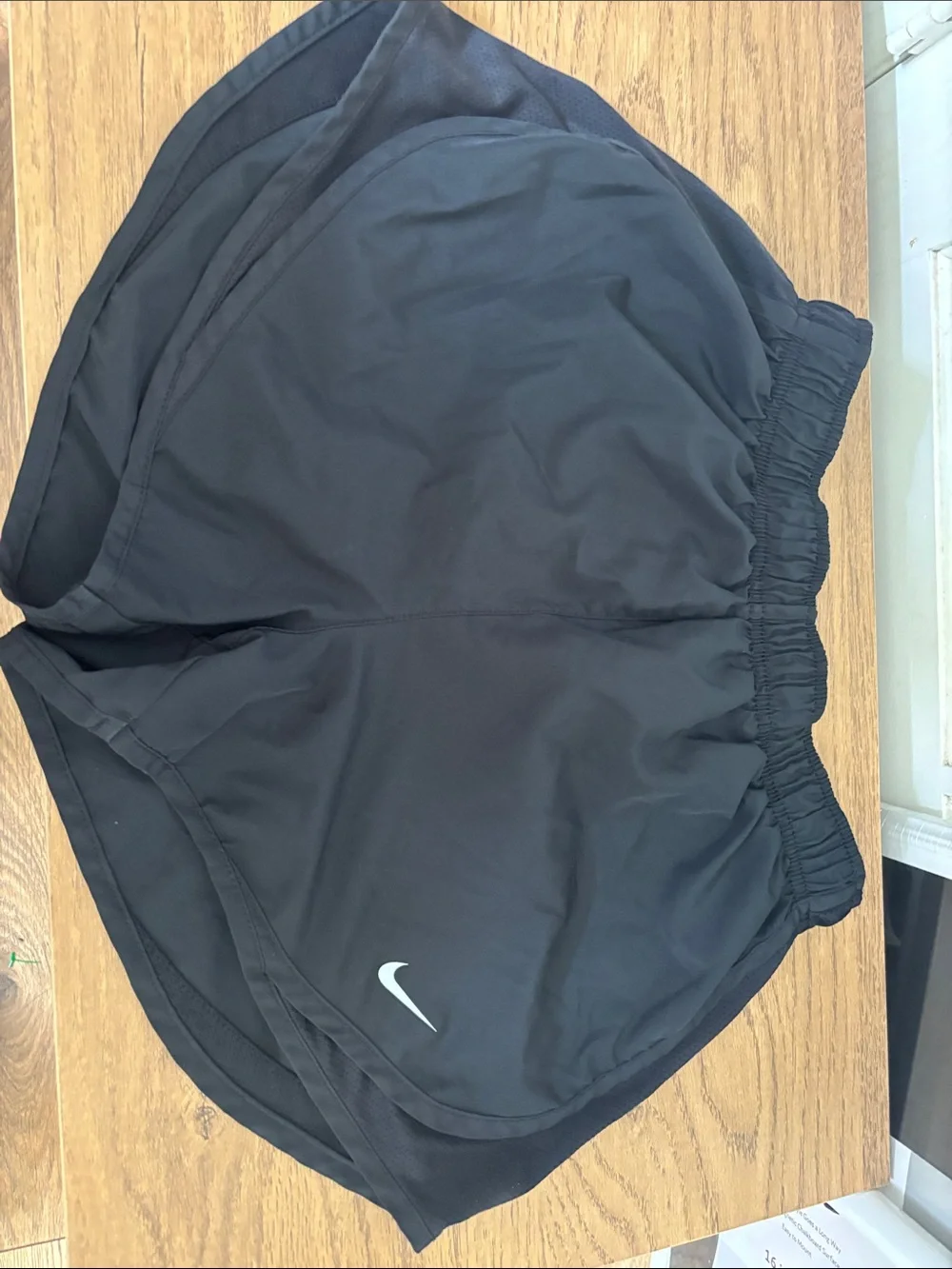 Nike Black Athletic Shorts with White Swoosh